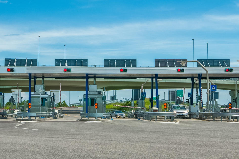 Toll gate motorway entrance